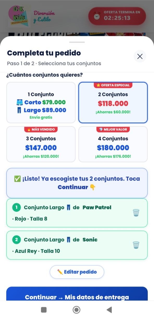 Paso 2: Resumen del pedido - Ve exactamente qué va a llevar